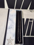 SLV/BLK Byzantine Chain Necklace (Stainless Steel) — 4mm • 24"